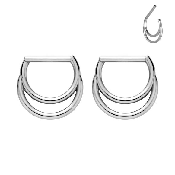 Jewelry - 14G Titanium D-Shape Clicker Nipple Rings 14mm Hypoallergenic Body Jewelry